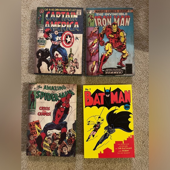 Four 8x10x0.5” wood comic book character wall art - Picture 1 of 4